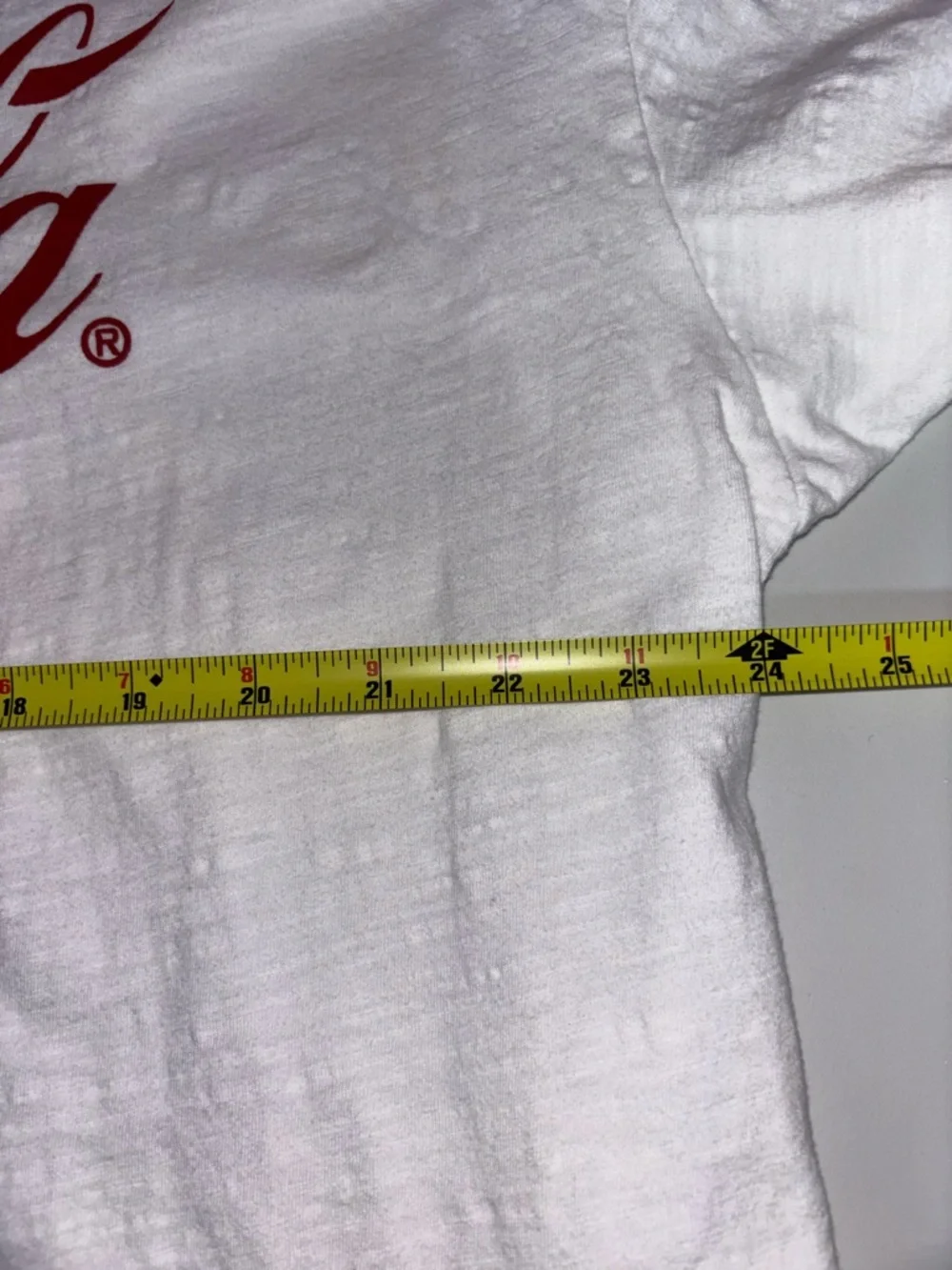 Coca Cola White Tee with Red Logo and Stitching - Picture 8 of 9